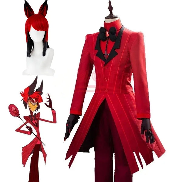 Hazbin Costume Hotel Uniform ALASTOR Costume Adult Men Halloween Uniform Jacket Pants - Costume / S