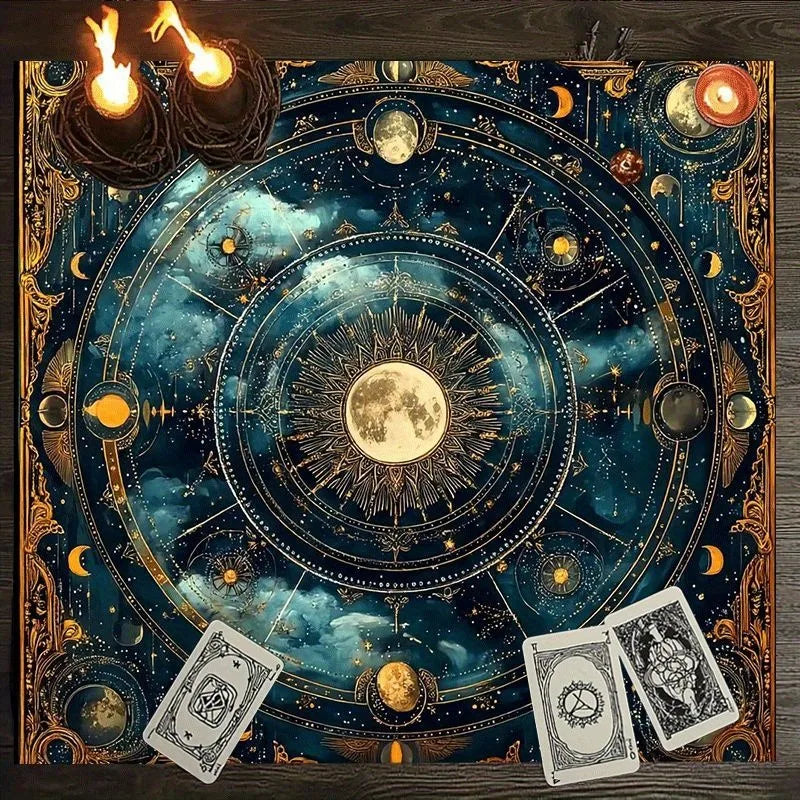 Sun & Moon Celestial Tarot Altar Cloth