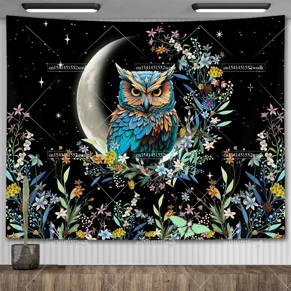 Moon Phase Psychedelic Celestial Tapestry