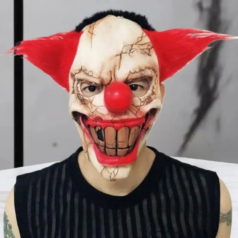 Halloween Various Clown Mask Costume Mask Latex Masks Helmet NPC Prank Scare Headgear Bar - Style2