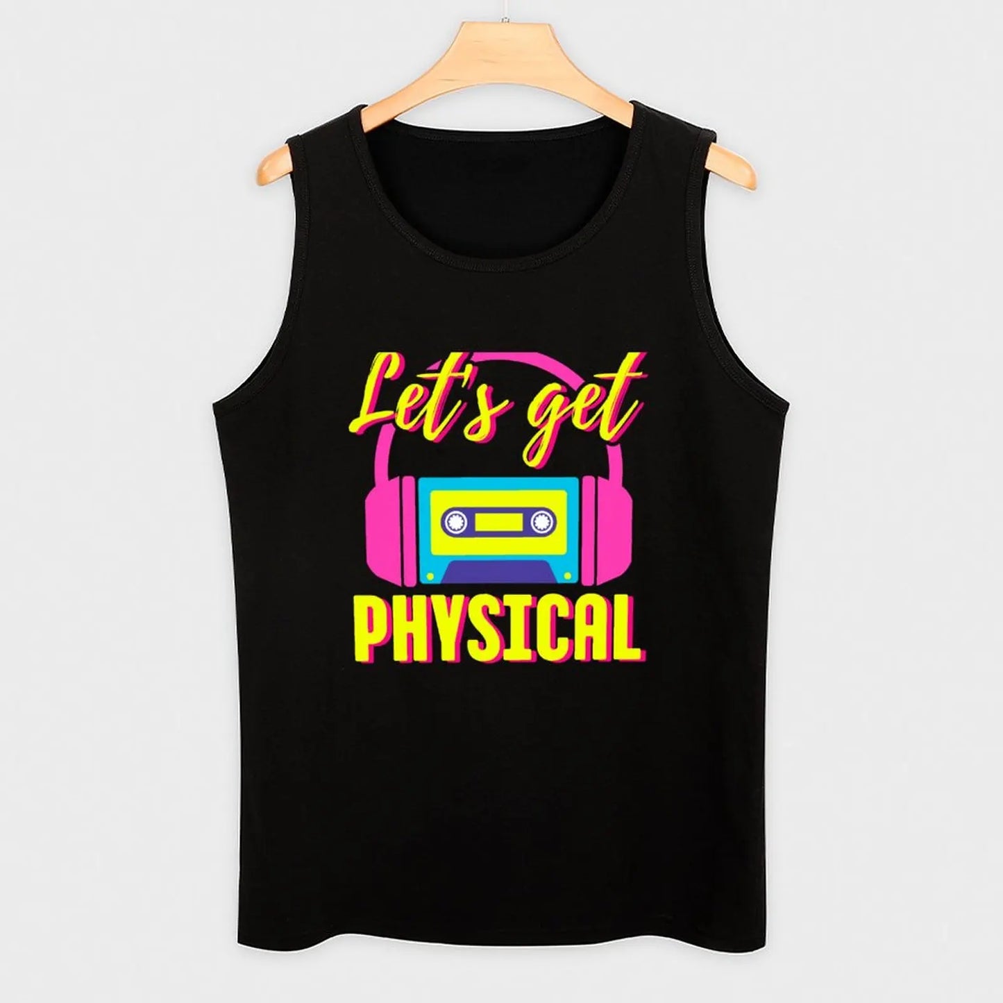 Lets Get Physical 80s Costume Party Retro Eighties Workout 1980s Tank Top gym shirts sports suits male top - product image 3