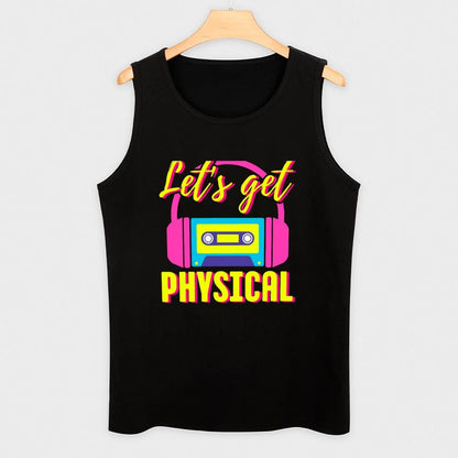 Lets Get Physical 80s Costume Party Retro Eighties Workout 1980s Tank Top gym shirts sports suits male top - product image 3