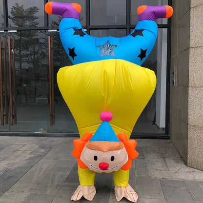 Handstand Clown Inflatable Costume Blow Up Outfit Halloween Costume Dress for Adult - View 2