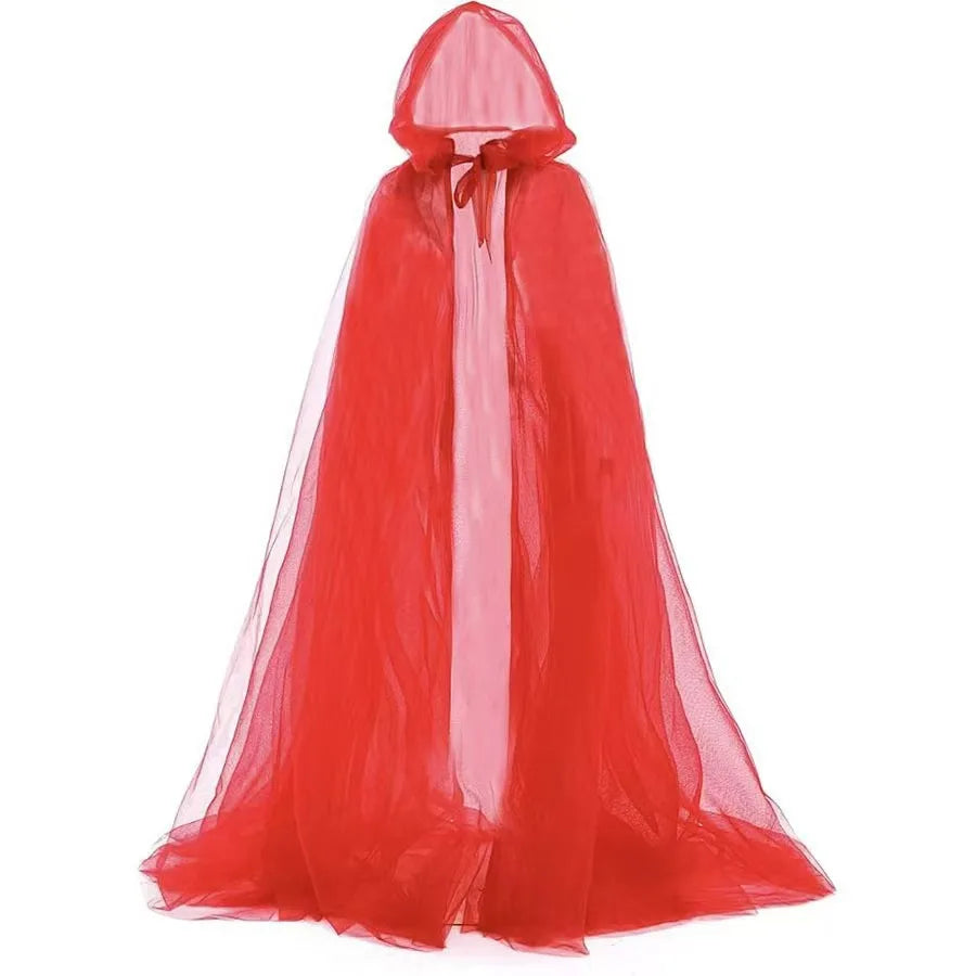 Halloween Cloak Thin Mesh Long Hooded Vampire Bride Shawl Party Festival - product image 6