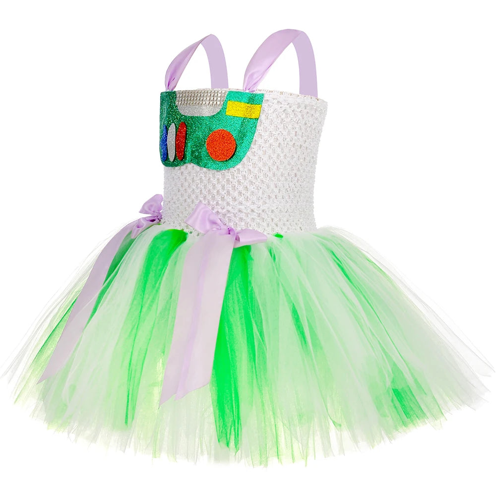 Girls Buzz Lightyear Tutu Halloween Costume Dress