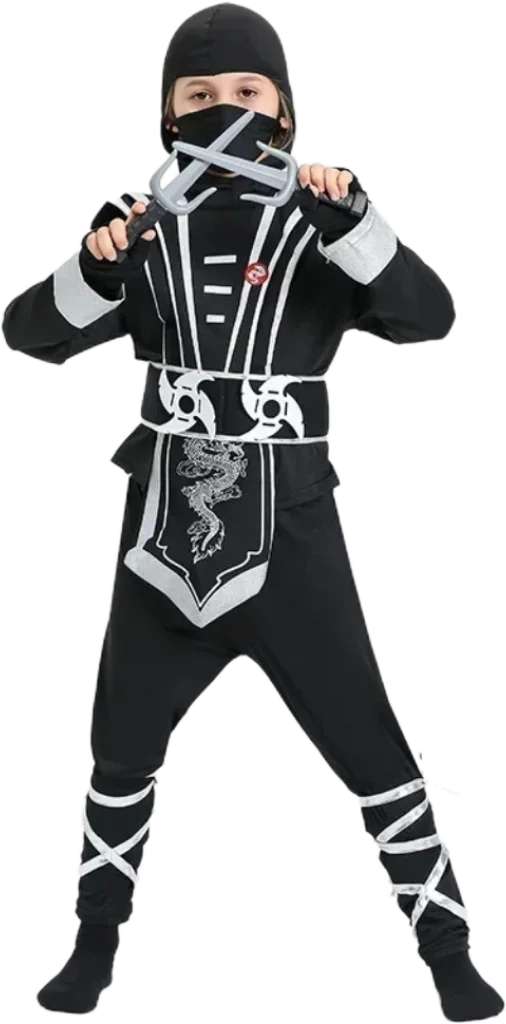 Girls' Boys' Ninja Cosplay Costume Halloween Carnival For Kids - view 9