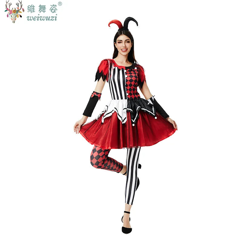 Halloween Costume Adult Women Clown Cosplay Costume Circus Stage Perfermance Fancy Clothing Naughty Joker - product image 5