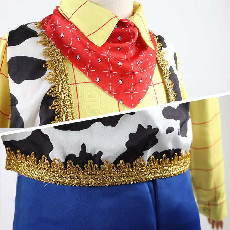 Anime Story Woody Boy Toy Costume Cowboy Halloween for Kids 0-6 Year Performance Costume - Full Set / 90