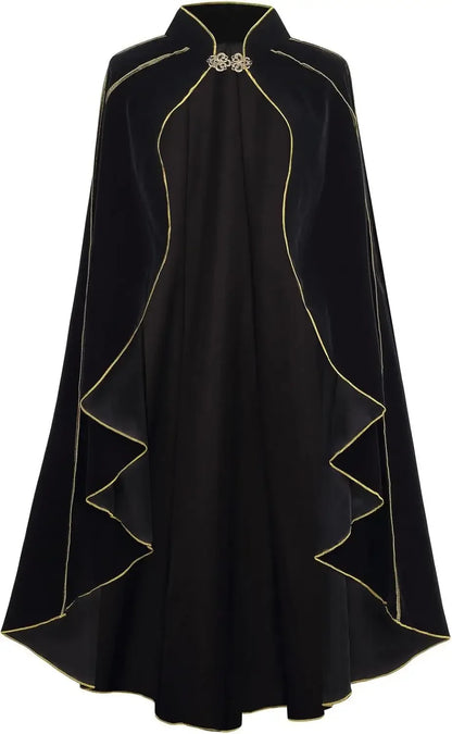 Men's Medieval Cloak Cape Shawl Pirate Robe Lord Retro Costume - alternate view 9