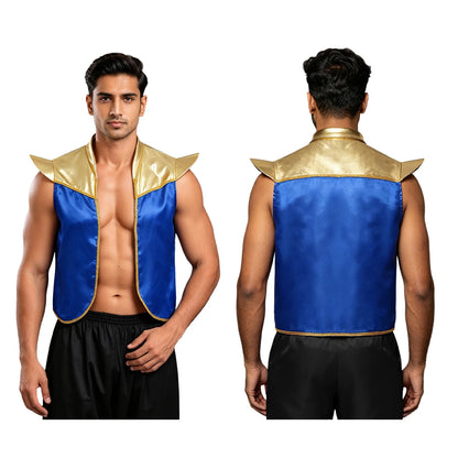 Men's Arabian Prince Shiny Metallic Vest Tops Shoulder Pads Open Costume - alternate view 7