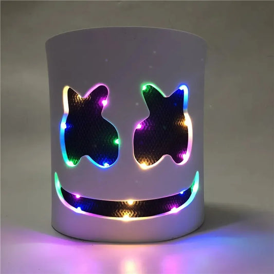 DJ Music Festival Props Full Head with Flashing Style Glow Marshmello LED Mask