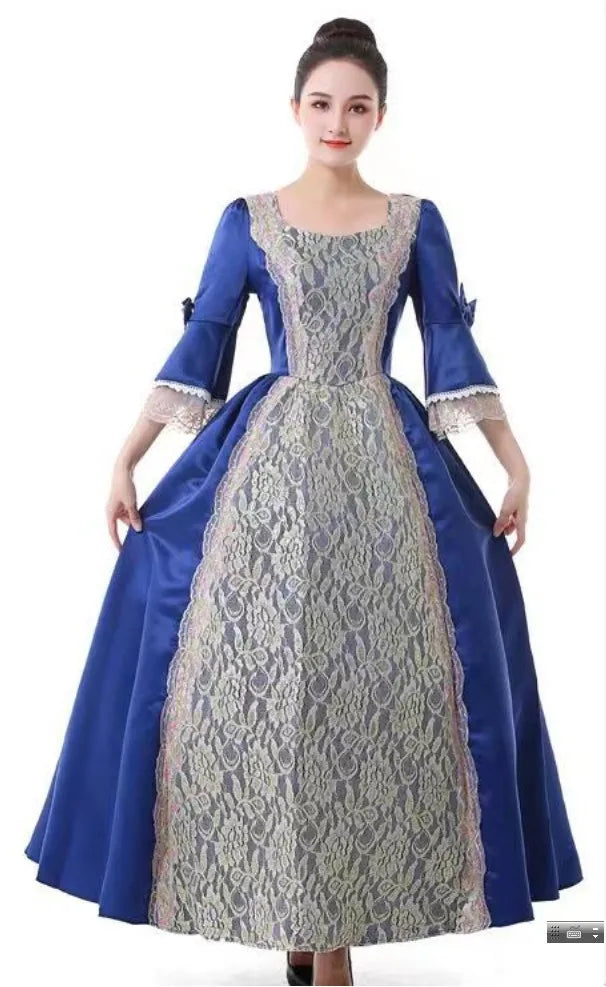 Halloween Costume for Adult Women's Palace Court Medieval Renaissance Retro Gothic - color 14 / XXXL