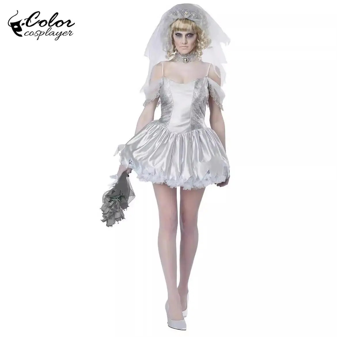 Color Cosplayer Ghost Bride Dress Gothic Halloween Cosplay Costume Ghost Baby - product image 2