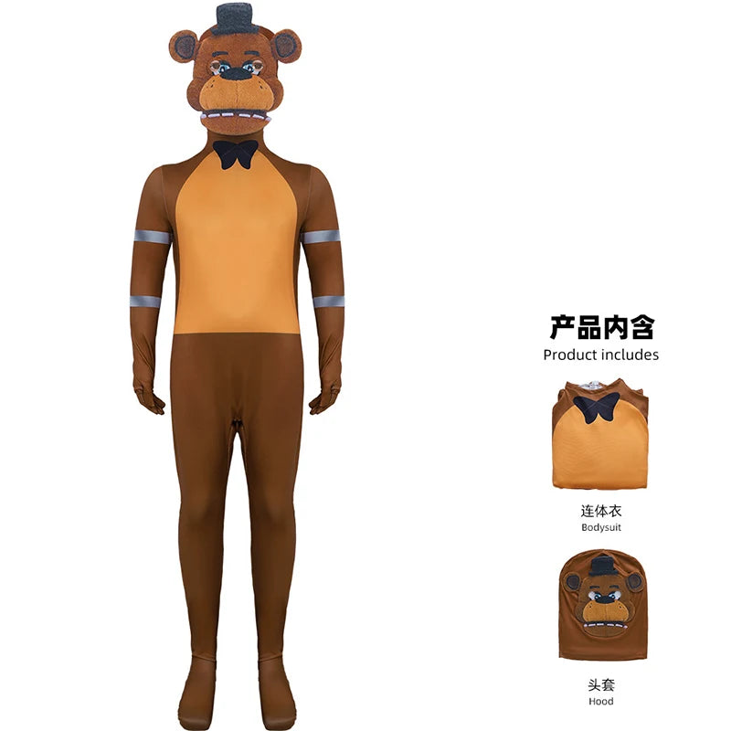 Anime Funny Bear Five Nights Freddyed Jumpsuit Fancy Halloween Costumes For Kids Adult Cosplay Nightmare - product image 7