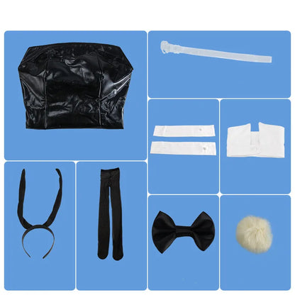 Adult Plus Size Anime Bunny Senpai Cosplay Costume Halloween Women Black Sexy Jumpsuit Does Not Dream of Sakurajima Mai Outfits