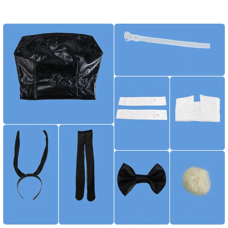 Adult Plus Size Anime Bunny Senpai Cosplay Costume Halloween Women Black Sexy Jumpsuit Does Not Dream of Sakurajima Mai Outfits
