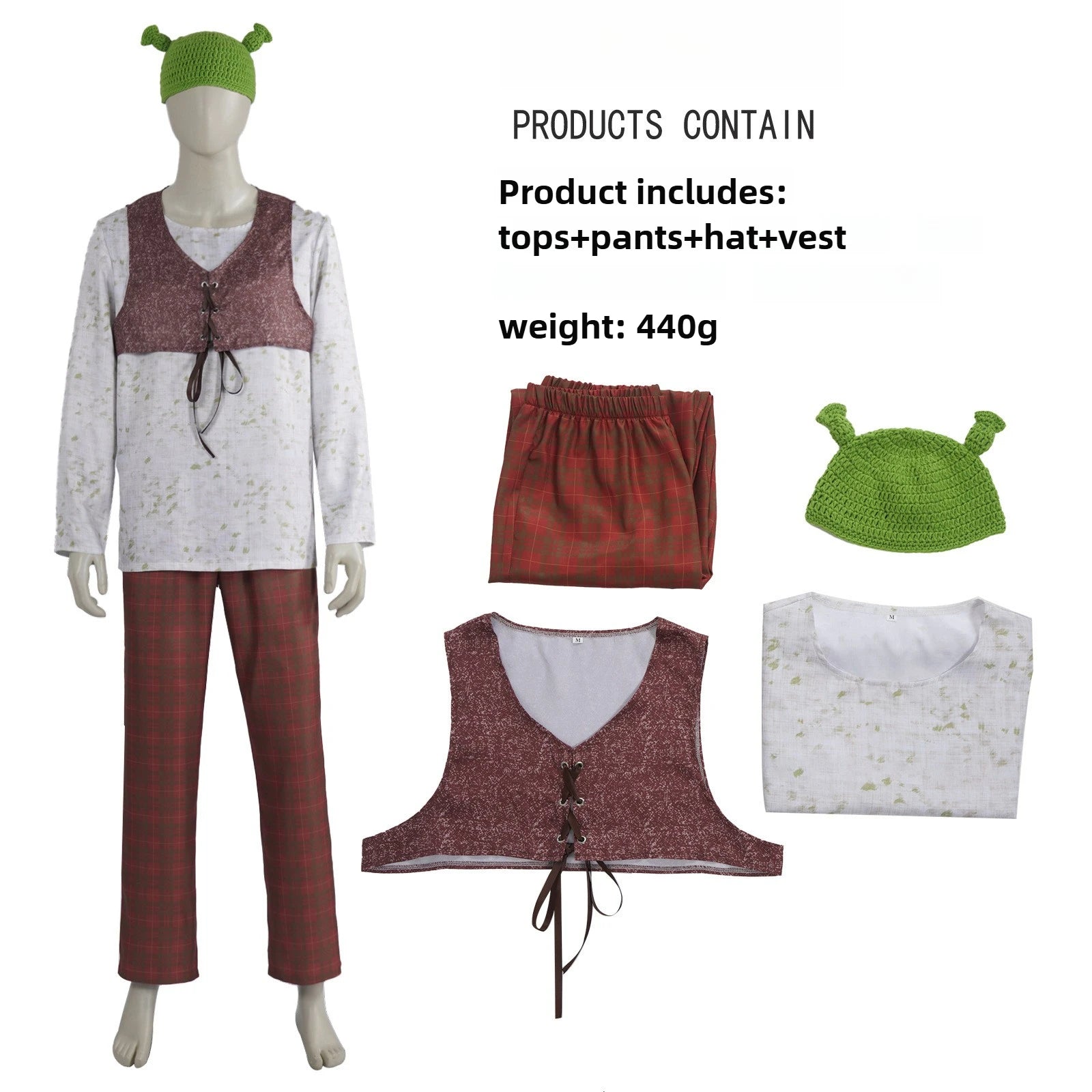 VIP Halloween Monster Costume Anime Movie Outfit Performance Suit Man Shirt Pant Set and - A1049 full set / XXXL
