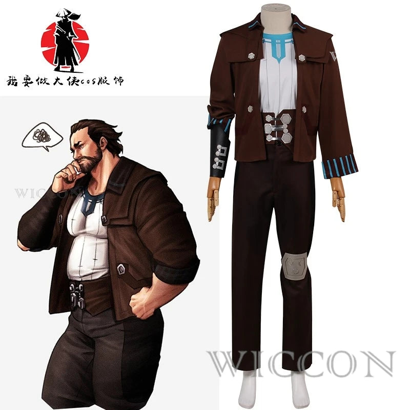 BGame Arcane Vander Costume Uniform Outfits Halloween Suit Jacket Shirt Pants Full Set for - men suit / S