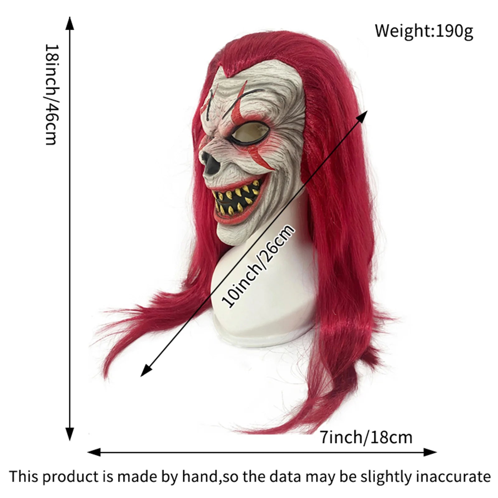 Collector's Grade Hand-Painted Red Haired Clown Mask – Natural LatexHalloween