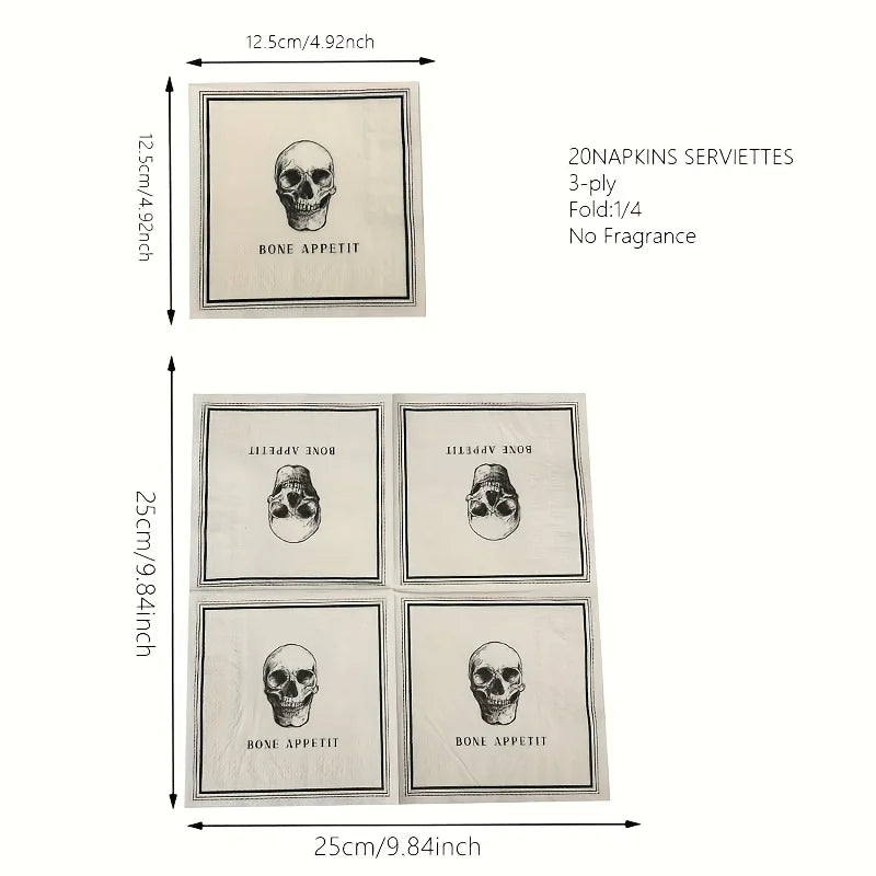 Skull Halloween Paper Napkins - Party Table Decorations - product image 4