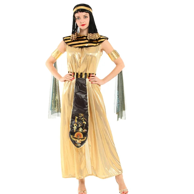 Kids' Egyptian parent- Ancient king Pharaoh goddess Cleopatra golden Costume - alternate view 5