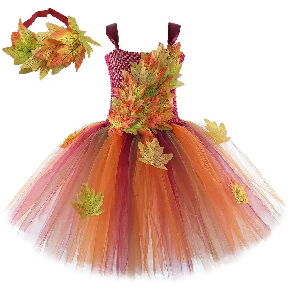Girls Woodland Fairy Maple Leaf Halloween Costume Set