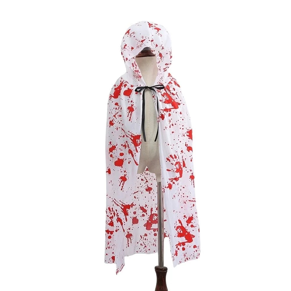 Grim Reaper Bloodstain Plaid Funny Death Cloak Prop - alternate view 7