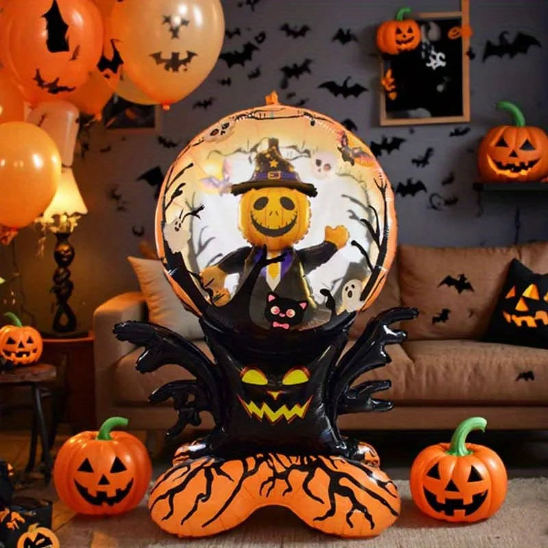 1/2Pcs Halloween Large Standing Pumpkin Bat Foil Balloons Halloween Party - product image 5