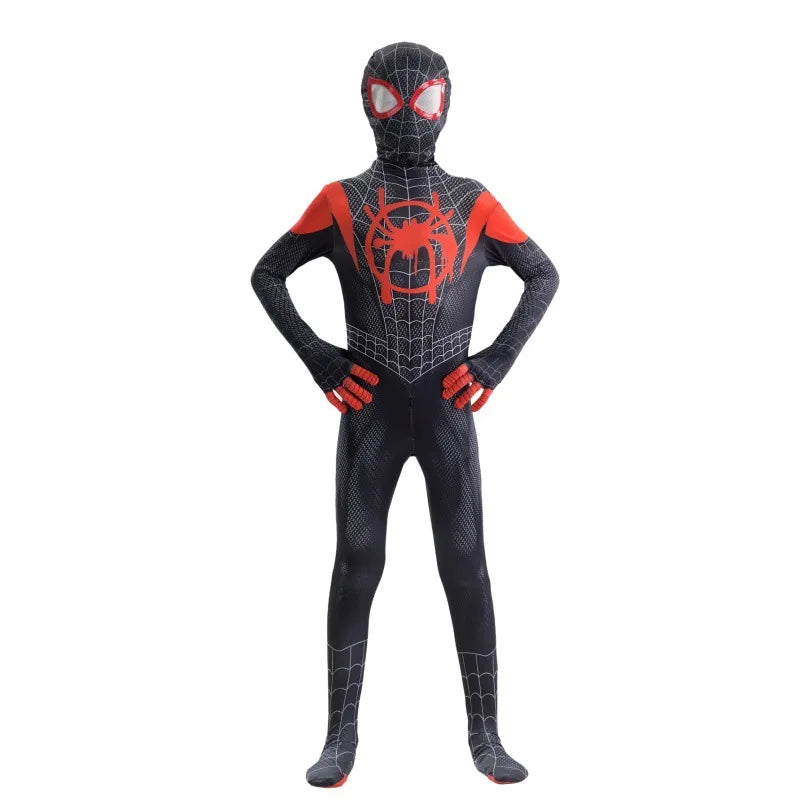 Miles Morales-Inspired Spider Superhero Costume – Kids & Adults