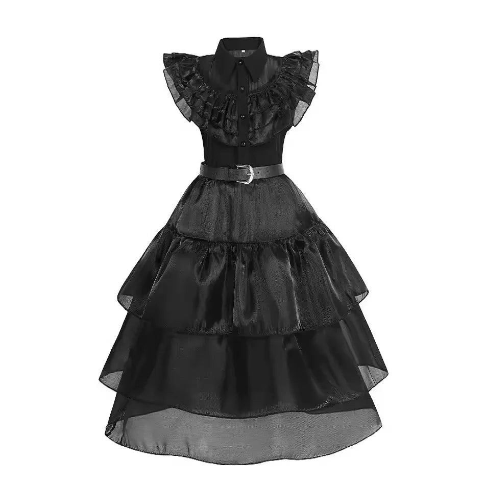Girls Halloween Costume Black Gothic Costume Kids Up - 1 PCS A / 11-12T(160)