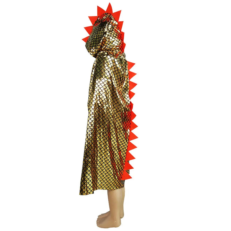Dinosaur Cape Halloween Cosplay Costume Hooded Cloak for Kids Wizard and Girls Witch Cosplay Child Costume - product image 6