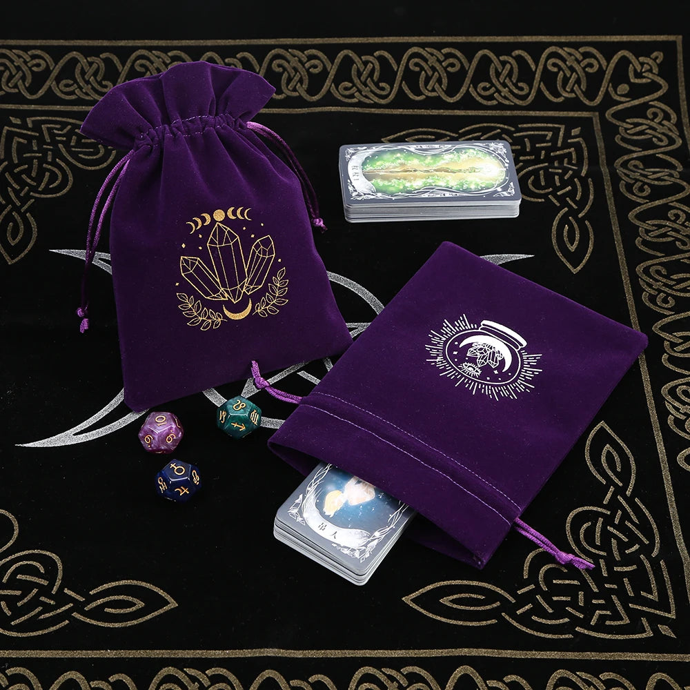Embroidered Velvet Tarot Card Storage Bag