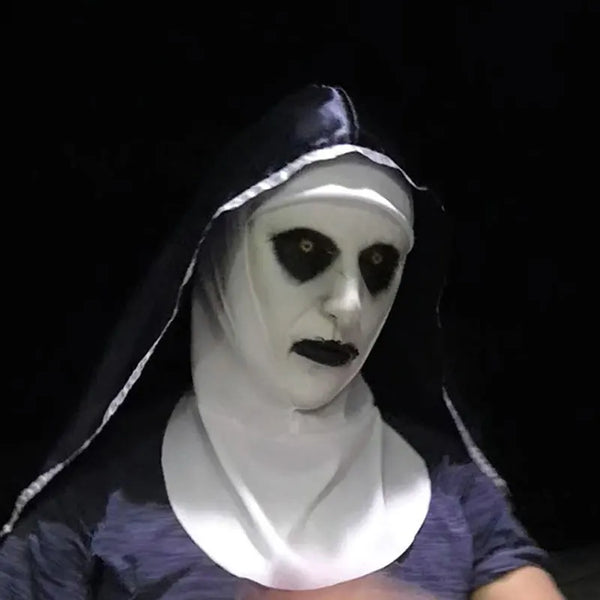 The Horror Scary Nun Latex Mask w/Headscarf Valak Cosplay for Halloween Costume - product image 1