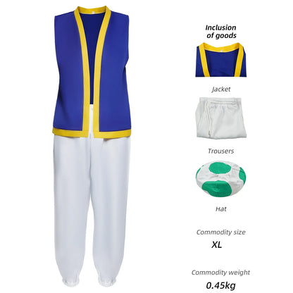 Men Super Bros Toad Costume Adult Halloween Outfit Sleeveless Vest White Pants with - GRAY / 150
