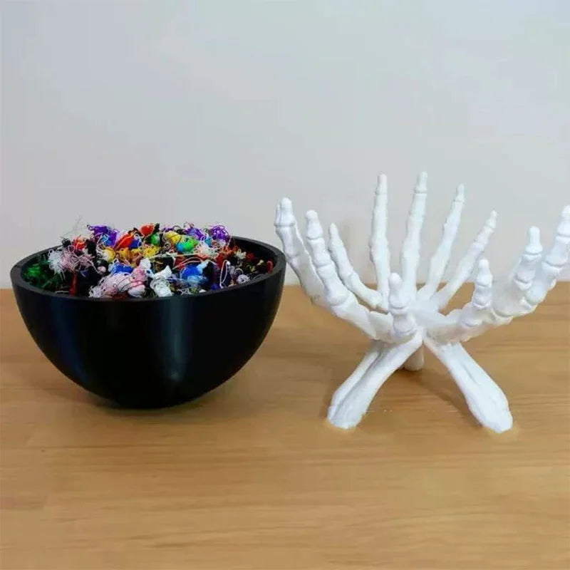 Gothic Skeleton Hands Halloween Candy Bowl Multifunctional Storage Holder Scary Home Decoration Organizer for - product image 3