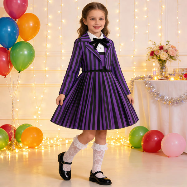 Girls Purple Academy-Inspired Halloween Costume Dress
