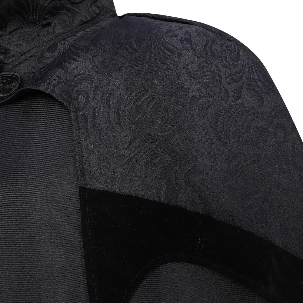 Halloween Medieval Men's Vampire Cosplay Costume Gothic Retro Hooded Black Cape Knight Pirate Robe Carnival - product image 4