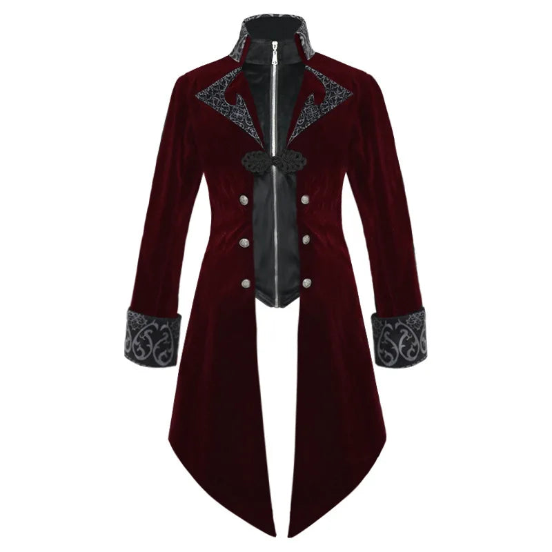 Men's Medieval Steampunk Gothic Jacket Tuxedo Retro Coat Punk Costume - alternate view 7