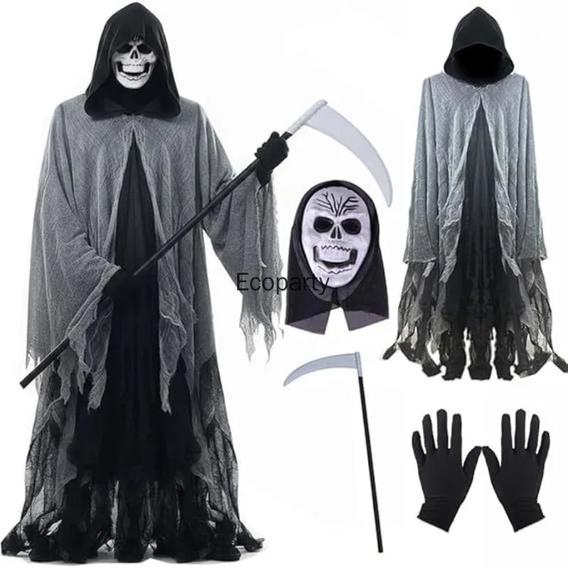 Adult Grim Reaper Costume – Hooded Cloak & Horror Accessories