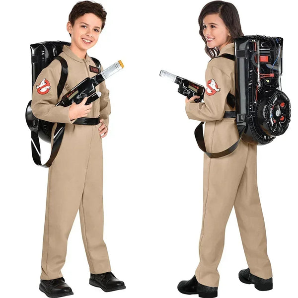 Halloween Father Paranormal Cleanup Team Costume Theme Costume Halloween Uniform Jumpsuit Bag Ideal - C / Adult 180
