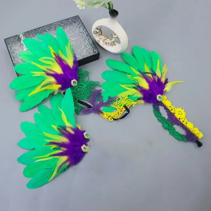 39BB Mardi Gras Accessories Shawl Lace Masquerades Mask - alternate view 3