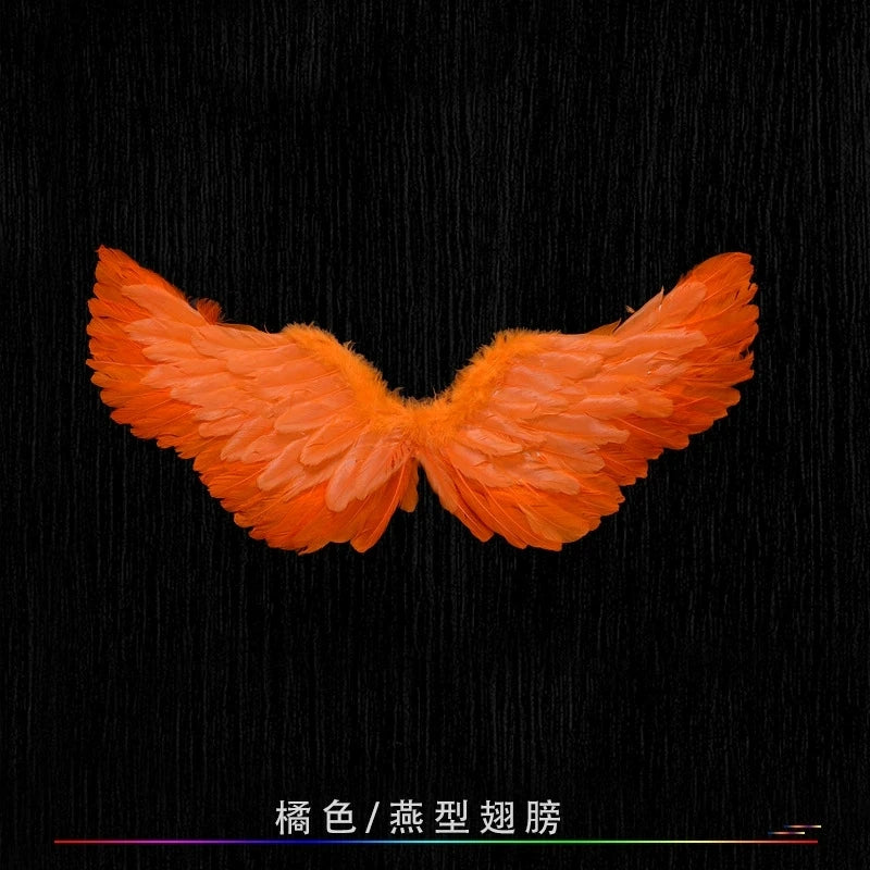 Creative Angel Feather Wings with Elastic Straps Bright Color Lightweight Wings