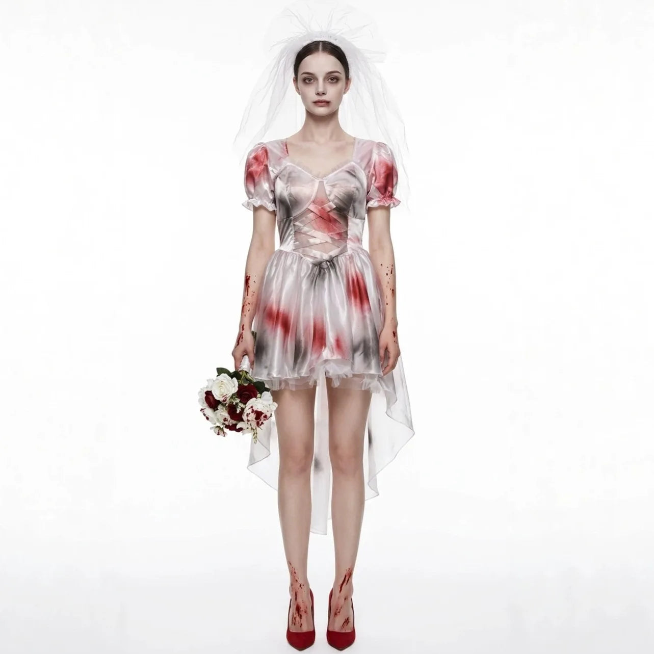 Women's Bloody Ghost Bride Costume – Gothic Halloween Dress
