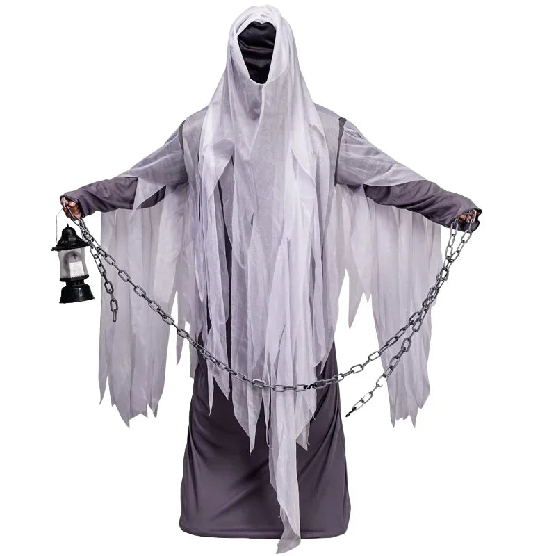 Halloween Grim Reaper Cosplay Costume Holiday Party Outfit No Face Horror Ghost Performance Robe Terrifying - product image 5