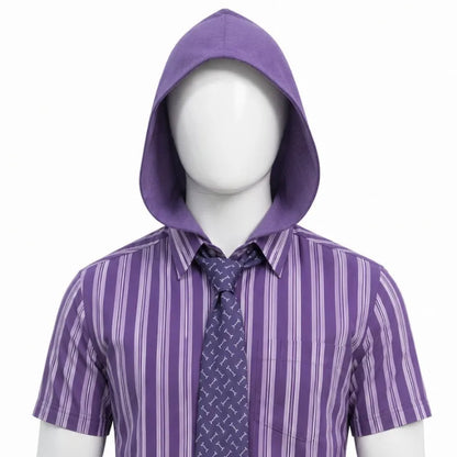 He Man Skeletor Cosplay Costume With Mask Hooded Cape Shirt Watch Tie Daily Commuter Workwear Outfit Men Halloween Carnival Cos