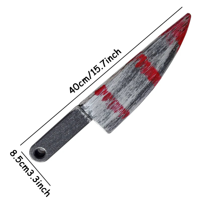 1Pc Simulation Terror Bloody Plastics Prop Knife Halloween Celebration Haunted House Decoration Party Supplies - product image 10