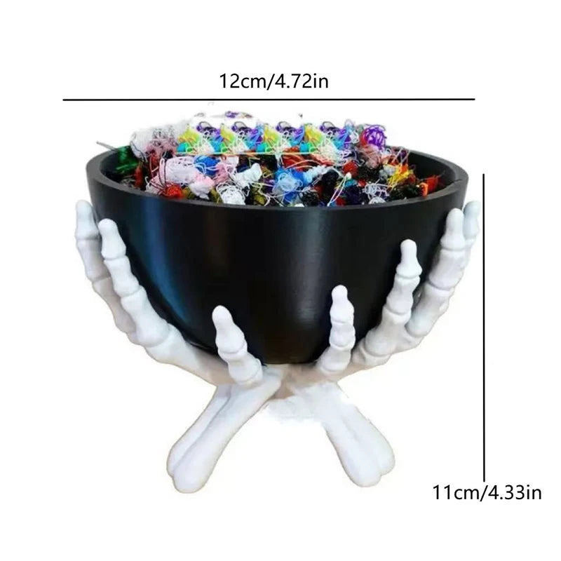 Gothic Skeleton Hands Halloween Candy Bowl Multifunctional Storage Holder Scary Home Decoration Organizer for - product image 6