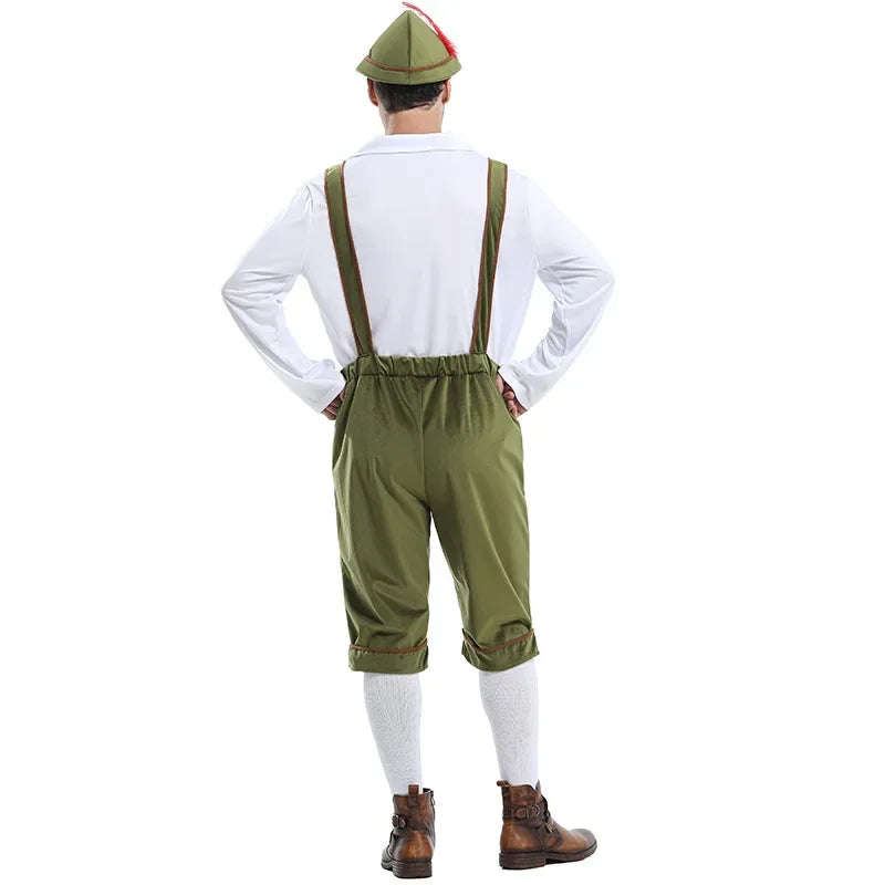 Costume Halloween Costume Outfit Adult Men's Bavarian German Beer Suspenders Short Sleeve - 26060W1995BL / S