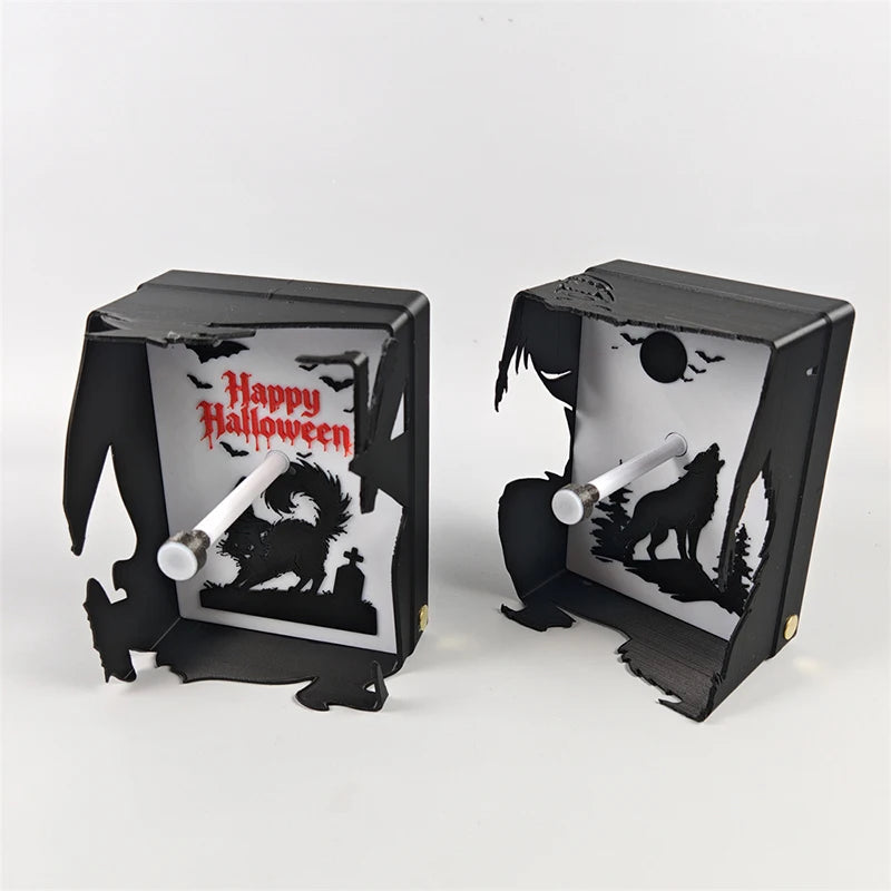 Halloween Christmas Projection Lamp Pumpkin Bat Pattern Wall Night Light Ambient Festive Decor Light Holiday