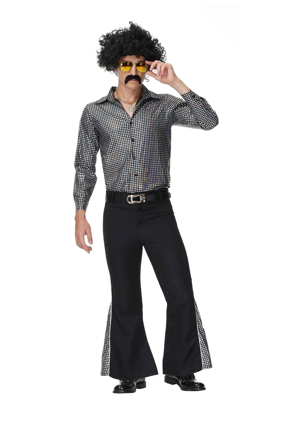 Festival Music Hippie Costumes Set 70s 80s Cosplay Costume Suit Men Fancy Disguise Vintage Rock Disco Club Set - product image 4